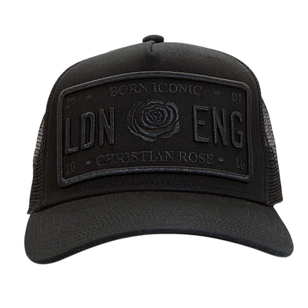 Christian Rose Baby Trucker Cap / Black